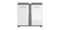 Ensemble de meubles de salle de bain WILLIAM – Gris foncé et blanc – 64x191x34 cm 