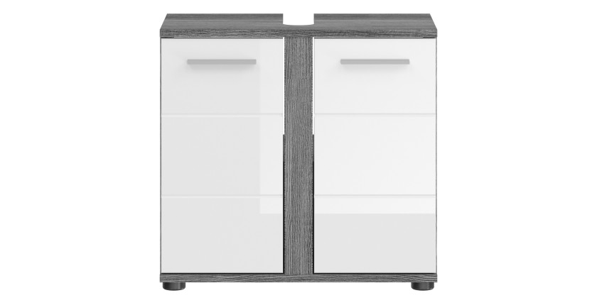 Ensemble de meubles de salle de bain WILLIAM – Gris foncé et blanc – 64x191x34 cm 