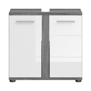 Ensemble de meubles de salle de bain WILLIAM – Gris foncé et blanc – 64x191x34 cm 