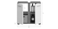 Ensemble de meubles de salle de bain WILLIAM – Gris foncé et blanc – 64x191x34 cm 