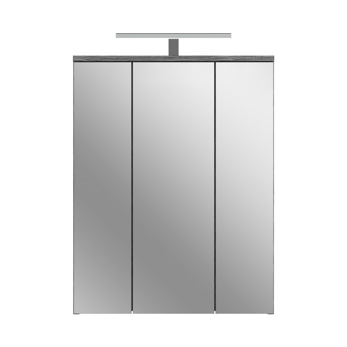 Badkamermeubelset WILLIAM - Donkergrijs en wit - 64x191x34 cm - Met LED 