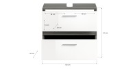 Set di mobili da bagno WILLIAM – Grigio scuro e bianco – 60x191x34 cm – Con LED 