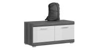 Meuble à chaussures SCOTT – Gris foncé et blanc – 90x44x40 cm 