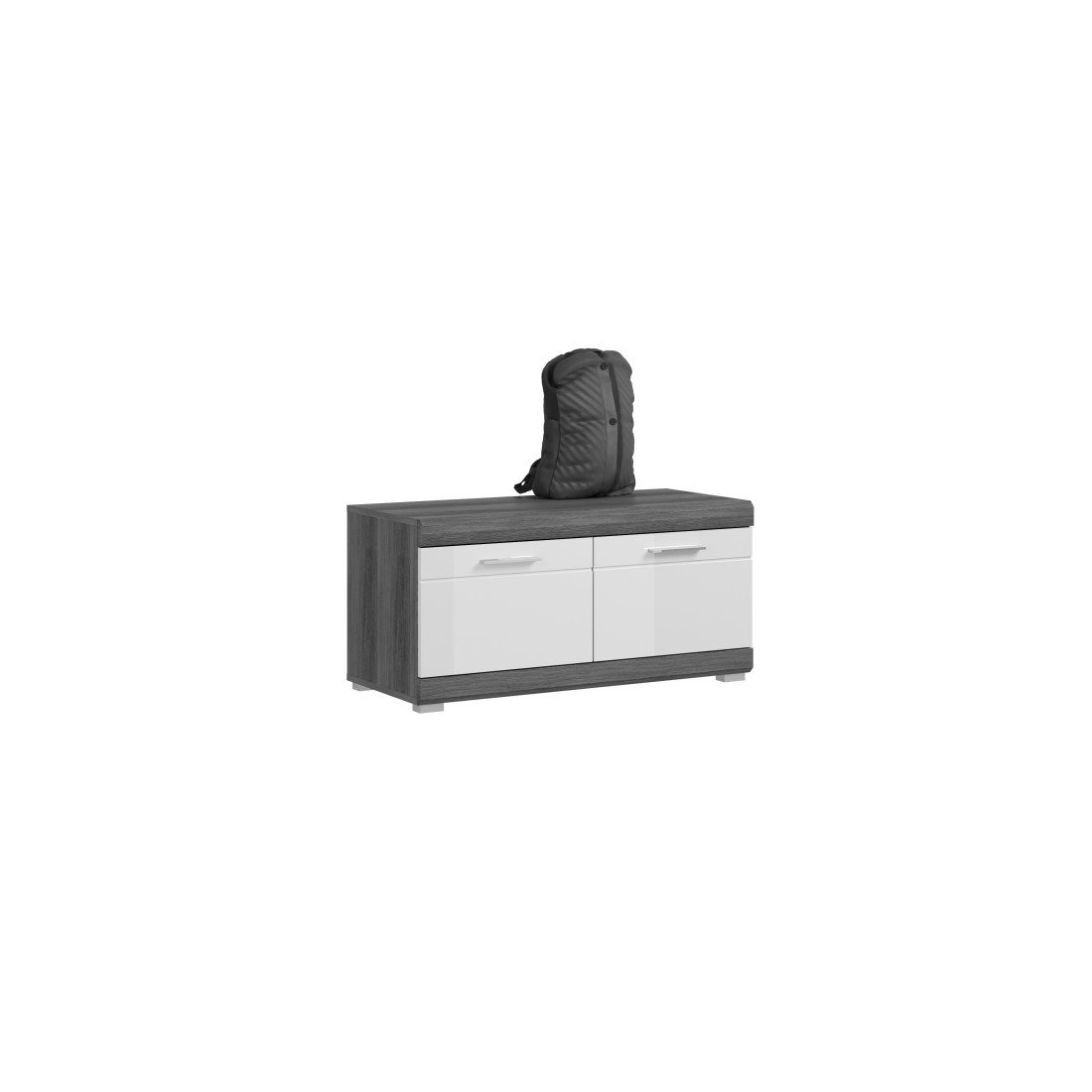 Schoenenkast SCOTT – Donkergrijs en wit – 90x44x40 cm 