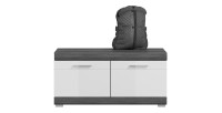 Schoenenkast SCOTT – Donkergrijs en wit – 90x44x40 cm 