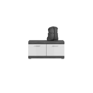 Schoenenkast SCOTT – Donkergrijs en wit – 90x44x40 cm 