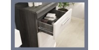 Lage opbergkast SCOTT – 1 deur en 1 lade – Donkergrijs en wit – 37x88x31 cm 