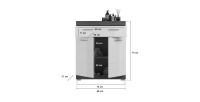 Meuble de rangement bas SCOTT – 2 portes et 1 tiroir – Gris foncé et blanc – 74x88x31 cm 