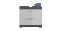 Meuble sous vasque SCOTT – 2 tiroirs – Gris foncé et blanc – 60x56x37 cm 