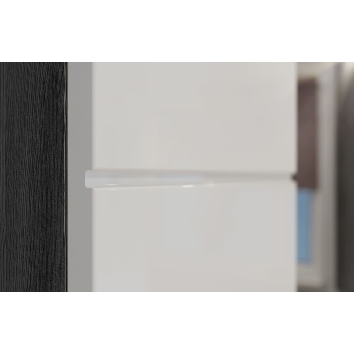 Badkamerkolom SCOTT - 2 deuren en 1 lade - Donkergrijs en wit - 37x191x31 cm 