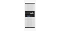 Colonne de salle de bain SCOTT – 4 portes et 1 tiroir – Gris foncé et blanc – 74x191x31 cm 