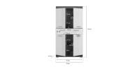 Meuble de rangement SCOTT – 4 portes et 1 tiroir – Gris foncé et blanc – 74x141x31 cm 