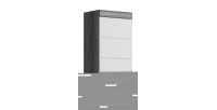 Demi-colonne de rangement SCOTT – 1 porte – Gris foncé et blanc – 37x79x24 cm 