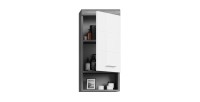 Demi-colonne de rangement SCOTT – 1 porte – Gris foncé et blanc – 37x79x24 cm 