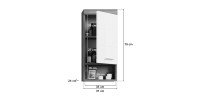 Demi-colonne de rangement SCOTT – 1 porte – Gris foncé et blanc – 37x79x24 cm 