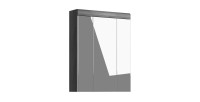 Hoge opbergkast SCOTT - 3 deuren met spiegel - Donkergrijs en wit - 60x79x18 cm 
