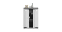 Buffet SCOTT – 2 portes – Gris foncé et blanc – 60x85x37 cm 