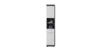 Set bagno SCOTT – Mobile sotto lavabo, colonna, specchio contenitore e mobiletto – Grigio scuro e bianco 