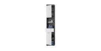 Set bagno SCOTT – Mobile sotto lavabo, colonna, specchio contenitore e mobiletto – Grigio scuro e bianco 