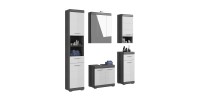 Mobile sottolavabo + mobile contenitore con specchio e LED + colonna + 2 mezze colonne 