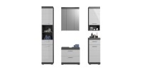 Set bagno SCOTT – Mobile sottolavabo, colonna, 2 mezze colonne e specchio 