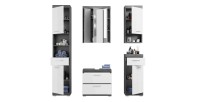 Set bagno SCOTT – Mobile sottolavabo, colonna, 2 mezze colonne e specchio 