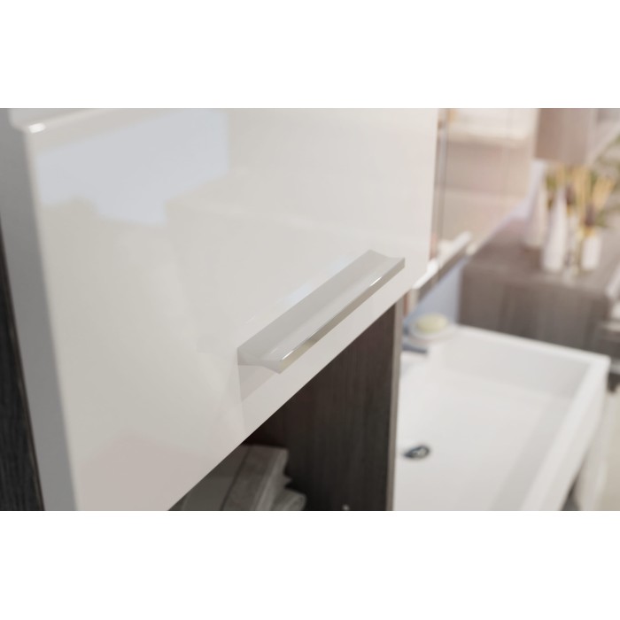 Conjunto de baño SCOTT - Mueble bajo lavabo, columna, 2 medias columnas y espejo 