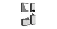 Set bagno SCOTT – Mobile sottolavabo, colonna e specchio con contenitore 