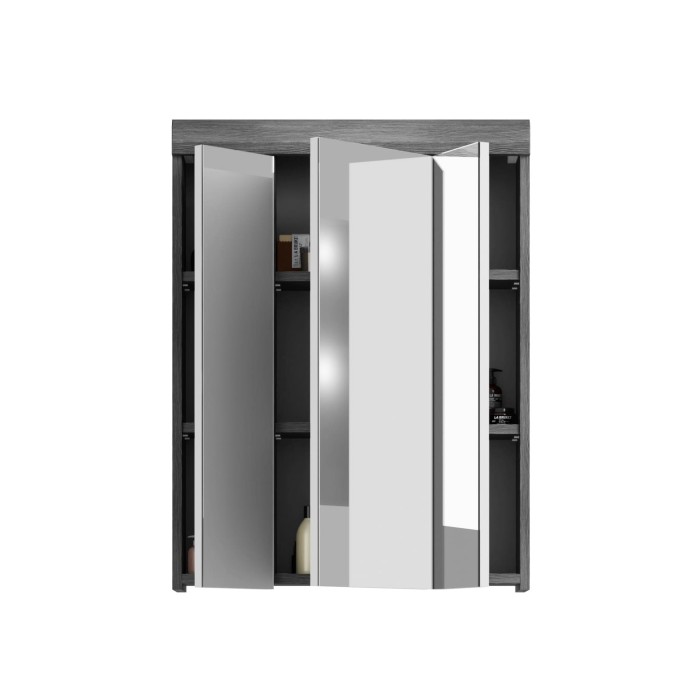Badezimmer-Set SCOTT – Waschtischunterschrank und Stauraum mit Spiegel 