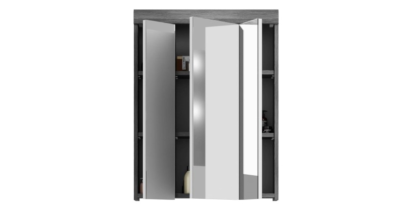Ensemble salle de bain SCOTT – Meuble sous vasque et rangement avec miroir 
