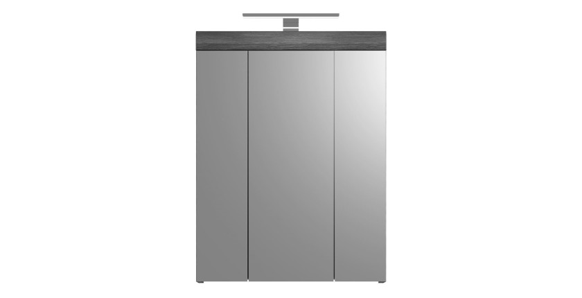 Ensemble salle de bain SCOTT – Meuble sous vasque et rangement avec miroir LED 