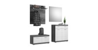Ensemble d'entrée SCOTT – Meubles avec miroir, buffet et porte-manteaux 