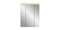 Armoire de rangement avec miroirs LEWOTO – Blanc et chêne – 60x79x18 cm 