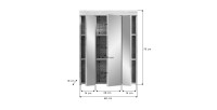 Armoire de rangement avec miroirs LEWOTO – Blanc et chêne – 60x79x18 cm 