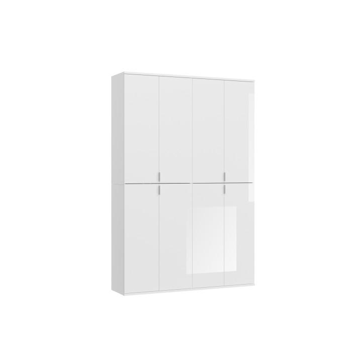 Armoire 8 portes BODITE – Rangement spacieux en blanc laqué 