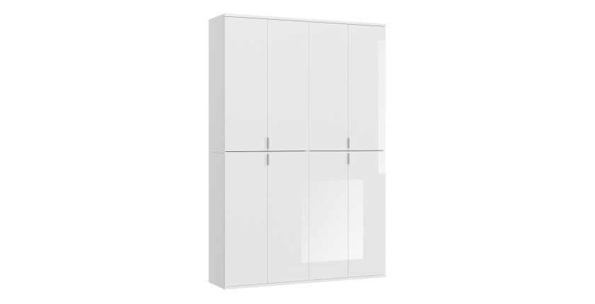 Armoire 8 portes BODITE – Rangement spacieux en blanc laqué 