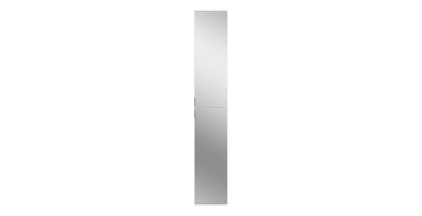 Armoire 4 portes BODITE – 2 portes avec miroirs – Blanc laqué 