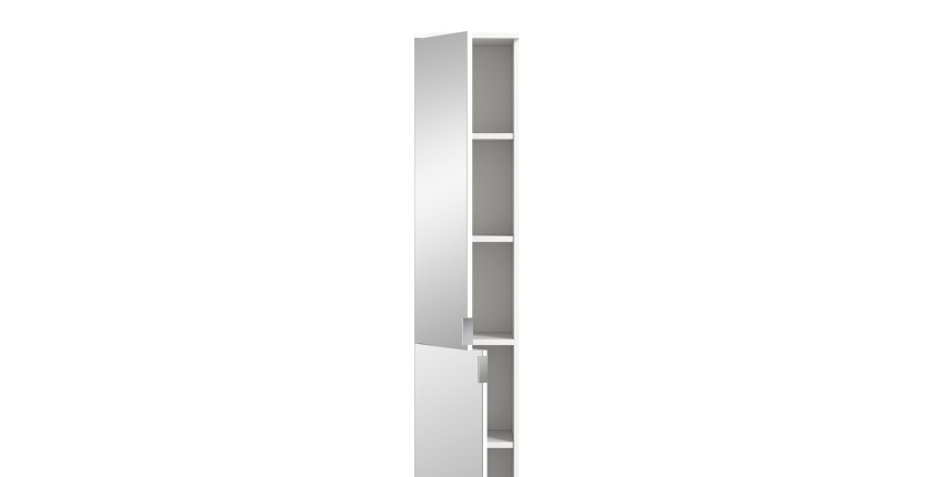 Armoire 4 portes BODITE – 2 portes avec miroirs – Blanc laqué 