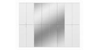 Armoire 16 portes BODITE – 8 portes avec miroirs – Blanc laqué 