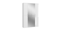 Armoire 8 portes BODITE – 4 portes avec miroirs – Blanc laqué 