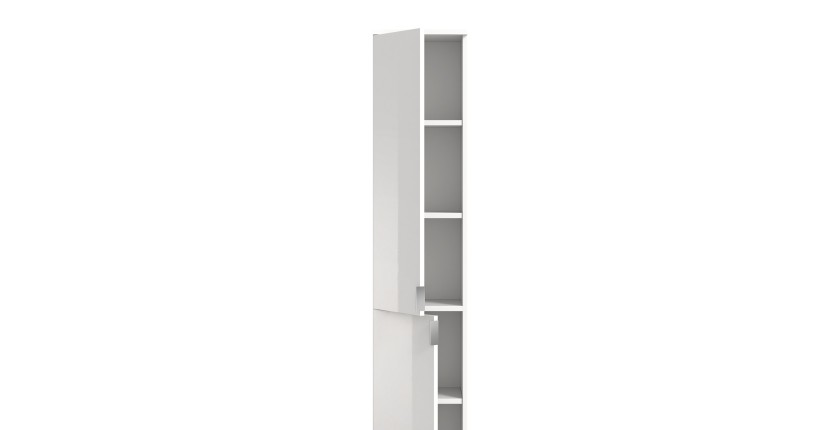 Armoire 8 portes BODITE – 4 portes avec miroirs – Blanc laqué 