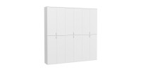 Armoire de rangement 12 portes BODITE – Blanc laqué – Design moderne 