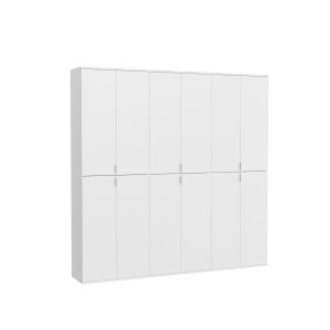 Armoire de rangement 12 portes BODITE – Blanc laqué – Design moderne 