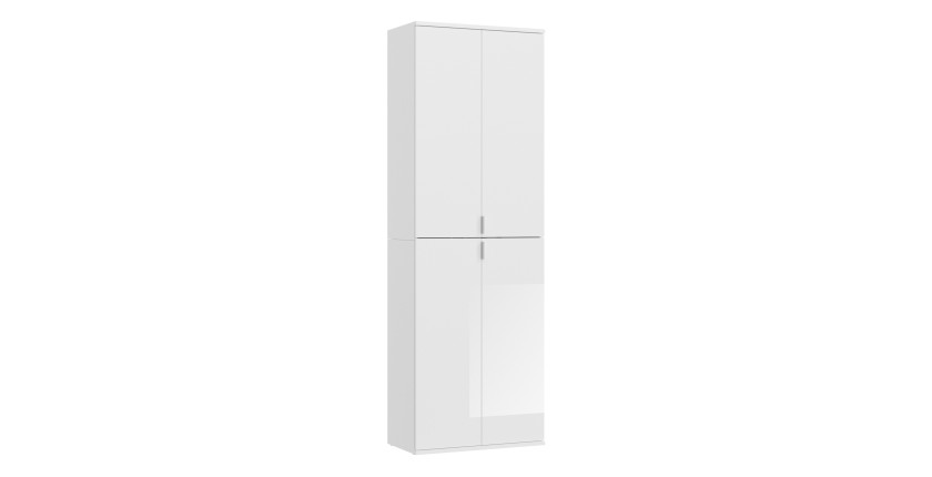 Armoire de rangement 12 portes BODITE – Blanc laqué – Design moderne 