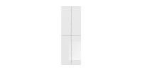 Armoire de rangement 8 portes BODITE – Blanc laqué – 4 portes avec miroirs 