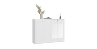 Buffet BODITE – 4 portes – Blanc laqué – Design moderne 