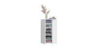 Buffet BODITE – 4 portes – Blanc laqué – Design moderne 
