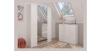 Buffet BODITE – 4 portes – Blanc laqué – Design moderne 