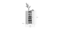 Buffet BODITE – 5 portes – Blanc laqué – Élégance et rangement optimal 