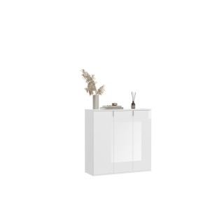 Buffet BODITE – 3 portes – Blanc laqué – Design compact et moderne 